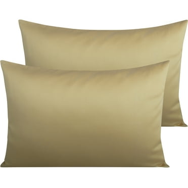 Ntbay 500 Thread Count Egyptian Cotton Queen Pillowcases Set of 2, Ultra Soft and Breathable Pillow Cases with Envelope Closure, 20x30 inches, Khaki