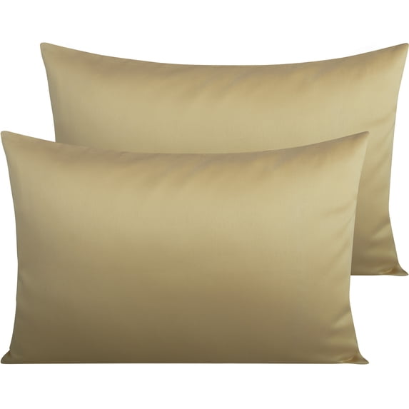 Ntbay 500 Thread Count Egyptian Cotton Queen Pillowcases Set of 2, Ultra Soft and Breathable Pillow Cases with Envelope Closure, 20x30 inches, Khaki