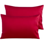 Ntbay 500 Thread Count Egyptian Cotton Queen Pillowcases Set of 2, Ultra Soft and Breathable Pillow Cases with Envelope Closure, 20x30 inches, Red