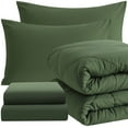 thumbnail image 1 of Ntbay 7 Piece Queen Bedding Comforter Set, Ultra Soft and Breathable Bed in a Bag, Includes Quilted Comforter, Fitted Sheet, Flat Top Sheet, 2 Envelope Pillowcases, 2 Pillow Shams, Olive Green, 1 of 8