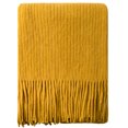 thumbnail image 1 of Ntbay Acrylic Knitted Throw Blanket with 7" Tassels, Lightweight and Soft Cozy Decorative Woven Blanket for Travel, Couch, Bed, Sofa, 51" x 67", Mustard Yellow Striped, 1 of 6