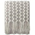 thumbnail image 1 of Ntbay Acrylic Knitted Throw Blanket with 7" Tassels, Lightweight and Soft Cozy Decorative Woven Blanket for Travel, Couch, Bed, Sofa, 51" x 67", Light Gray Wave, 1 of 6