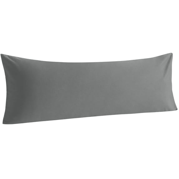 Ntbay Cotton Ultra Soft Body Pillowcase with Envelope Closure, Breathable and Smooth Body Pillow Cover, 20"x54", Smoke Gray