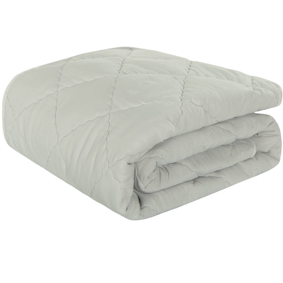 Ultra Soft Microfiber Toddler Comforter - Down Alternative Lightweight Crib Quilted Blanket, 43" x 60", Light Gray, Ntbay