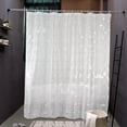 thumbnail image 1 of Ntbay EVA Shower Curtain Liner with 12 Hooks and 3 Weighted Magnets, Heavy Duty Water Repellent Shower Curtain for Bathroom Shower Stall, Mildew/Mold-Resistant, Clear Geometric, 72"x72", 1 of 5