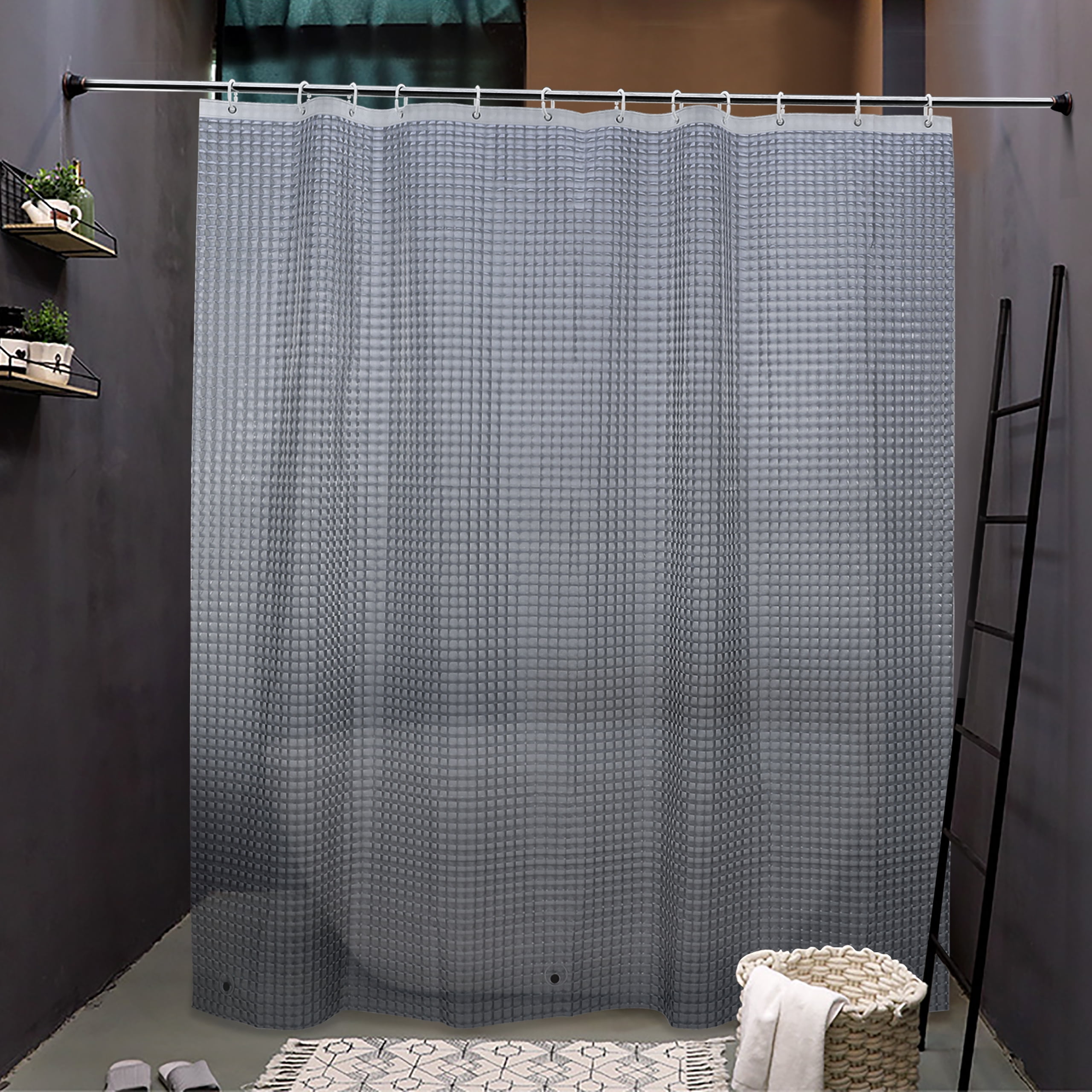 Ntbay EVA Shower Curtain Liner with 12 Hooks and 3 Weighted