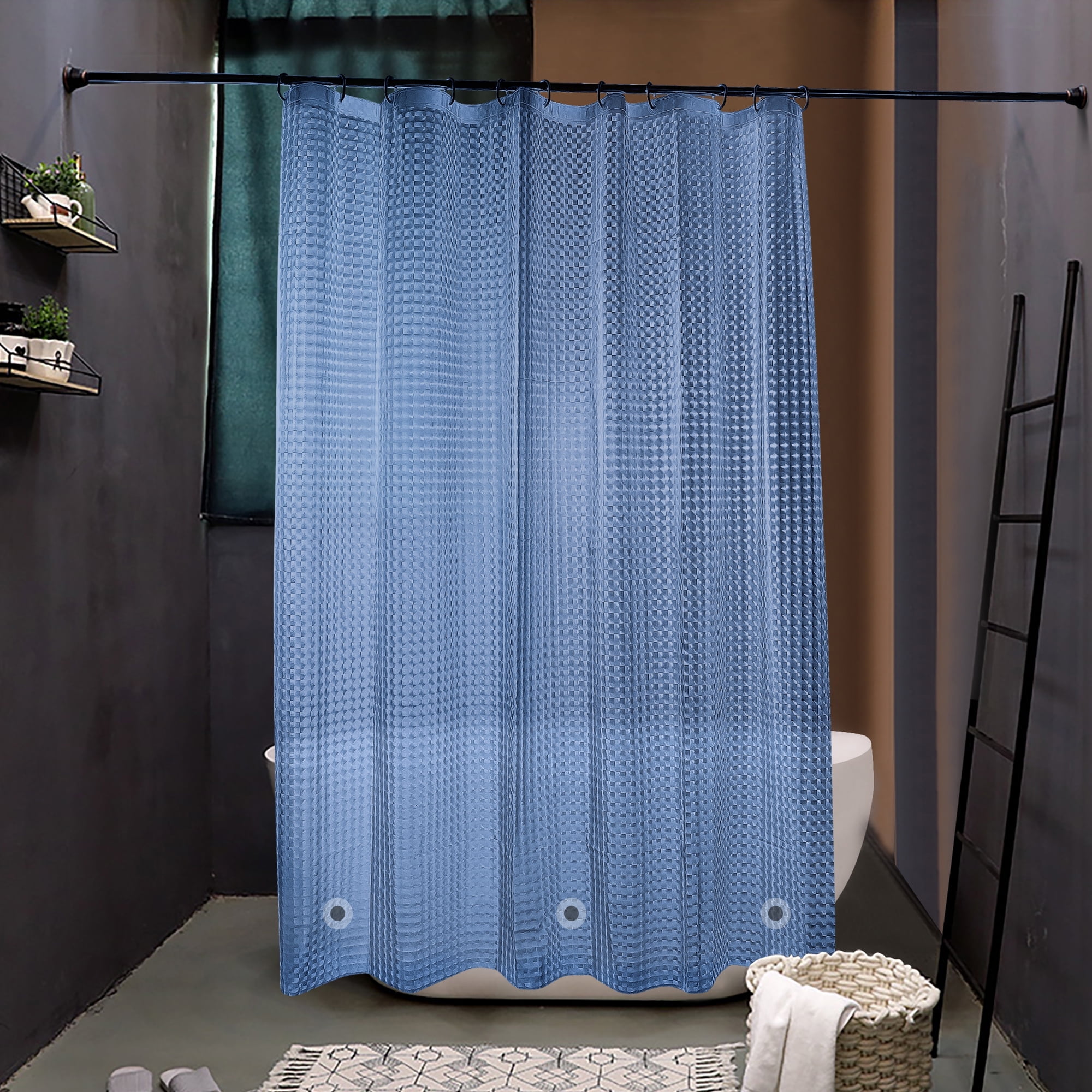 Ntbay EVA Shower Curtain Liner with 12 Hooks and 3 Weighted Magnets ...