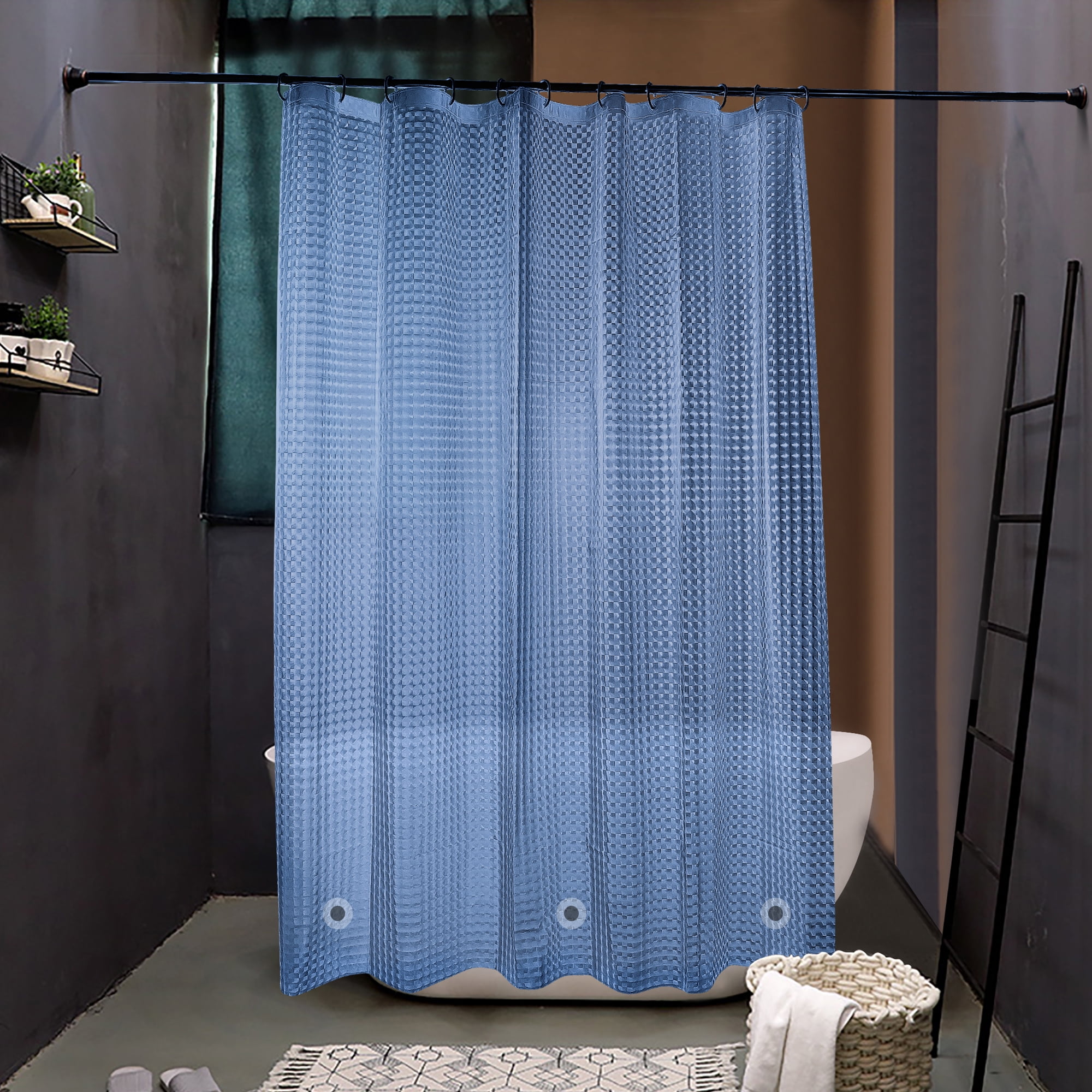 Naiyafly Eva Bathroom Shower Curtain Liner 70x78 inch Waterproof Shower Curtain Mildew Proof Shower Curtain,12 Hooks, Size: 180x200cm