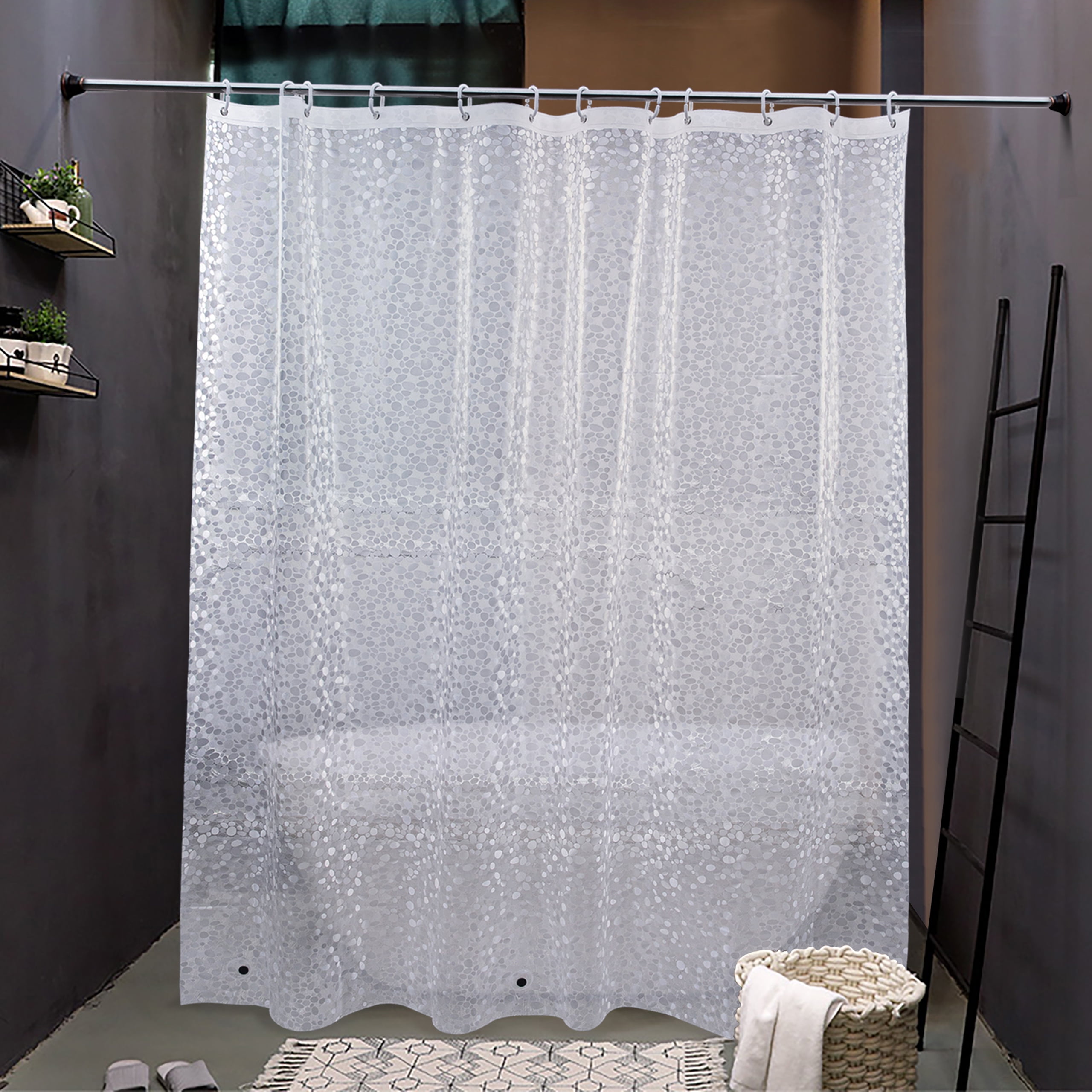 Ntbay EVA Shower Curtain Liner with 12 Hooks and 3 Weighted