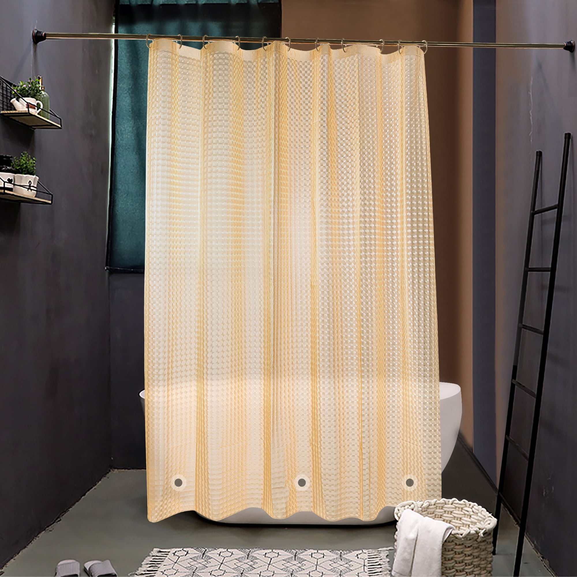 Ntbay EVA Shower Curtain Liner with 12 Hooks and 3 Weighted Heavy Duty Water Repellent