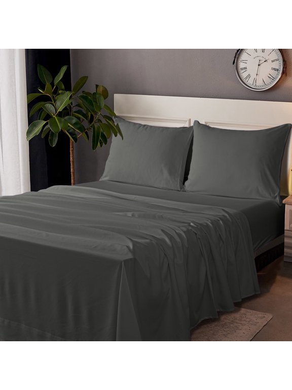Ntbay Microfiber Bed Sheets Set - 1800 Series Soft Sheet Set- 3 Piece - Twin - Dark Gray