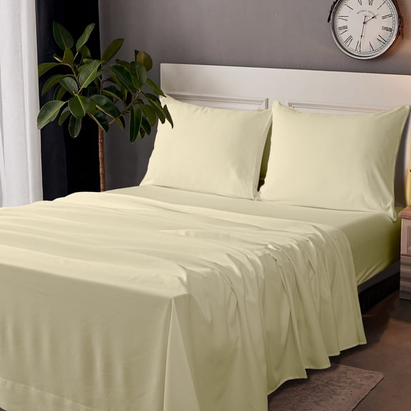 Ntbay Microfiber Bed Sheets Set - 1800 Series Soft Sheet Set- 4 Piece - Full - Khaki