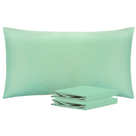 Ntbay Microfiber Pillowcase set - 2 Pack - Envelope Closure Pillow Cases - King - Mint Green
