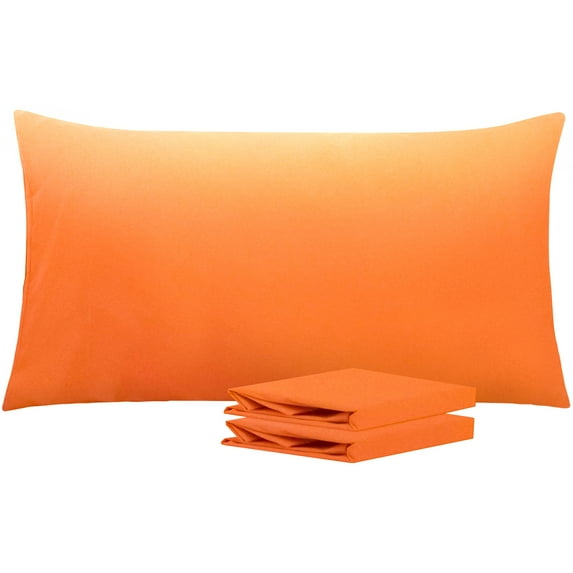 Ntbay Microfiber Pillowcase set - 2 Pack - Envelope Closure Pillow Cases - King - Orange