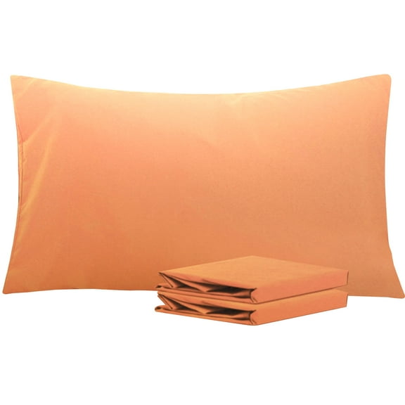 Ntbay Microfiber Pillowcase set - 2 Pack - Envelope Closure Pillow Cases - King - Pale Orange