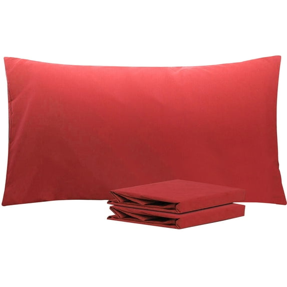 Ntbay Microfiber Pillowcase set - 2 Pack - Envelope Closure Pillow Cases - King - Wine Red