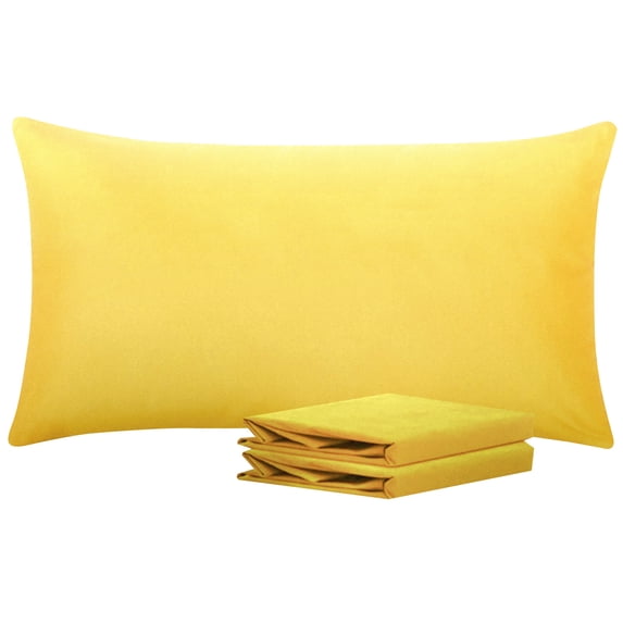 Ntbay Microfiber Pillowcase set - 2 Pack - Envelope Closure Pillow Cases - King - Yellow