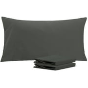 Ntbay Microfiber Pillowcase set - 2 Pack - Envelope Closure Pillow Cases - Queen - Dark Gray