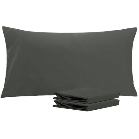 Ntbay Microfiber Pillowcase set - 2 Pack - Envelope Closure Pillow Cases - Queen - Dark Gray
