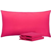 Ntbay Microfiber Pillowcase set - 2 Pack - Envelope Closure Pillow Cases - Queen - Magenta