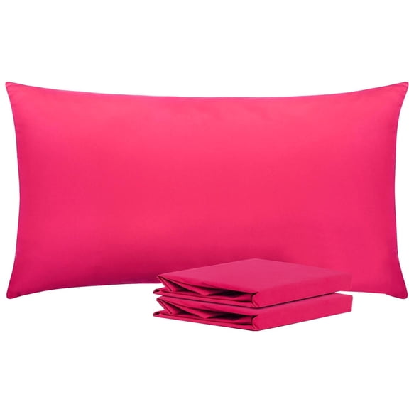 Ntbay Microfiber Pillowcase set - 2 Pack - Envelope Closure Pillow Cases - Queen - Magenta