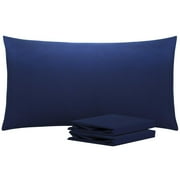 Ntbay Microfiber Pillowcase set - 2 Pack - Envelope Closure Pillow Cases - Queen - Navy Blue