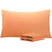 Ntbay Microfiber Pillowcase set - 2 Pack - Envelope Closure Pillow Cases - Queen - Pale Orange