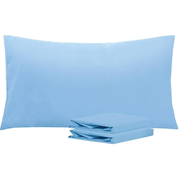Ntbay Microfiber Pillowcase set - 2 Pack - Envelope Closure Pillow Cases - Queen - Sky Blue