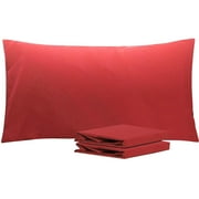 Ntbay Microfiber Pillowcase set - 2 Pack - Envelope Closure Pillow Cases - Queen - Wine Red