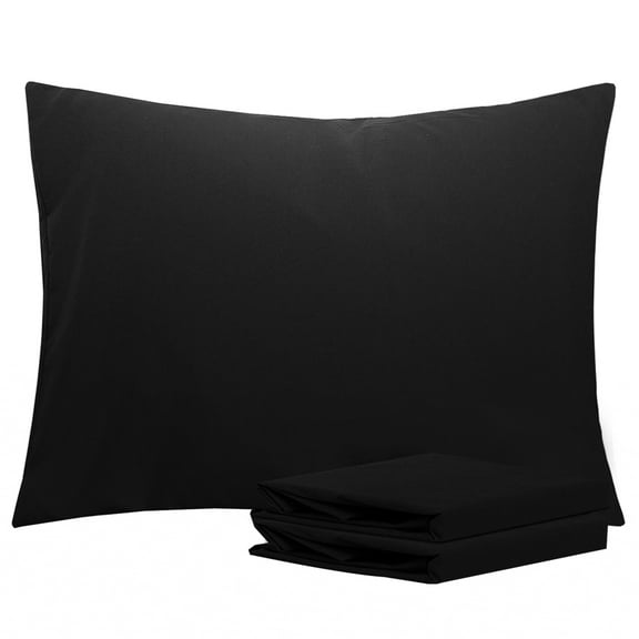 Ntbay Microfiber Pillowcase set - 2 Pack - Envelope Closure Pillow Cases - Standard - Black