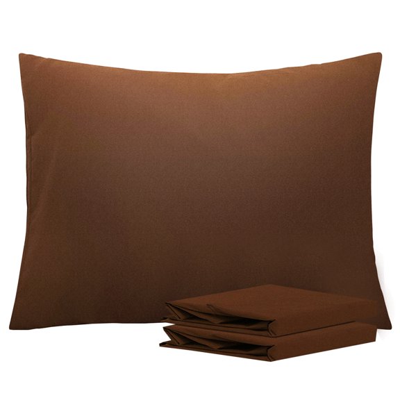 Ntbay Microfiber Pillowcase set - 2 Pack - Envelope Closure Pillow Cases - Standard - Brown