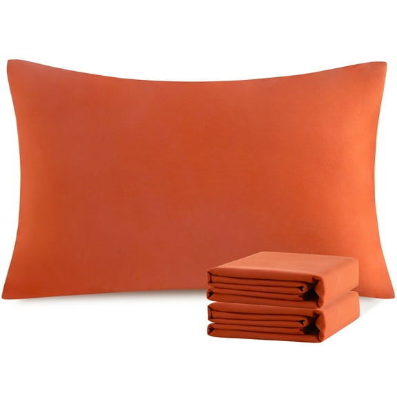 Ntbay Microfiber Pillowcase set - 2 Pack - Envelope Closure Pillow Cases - Standard - Brunt Orange