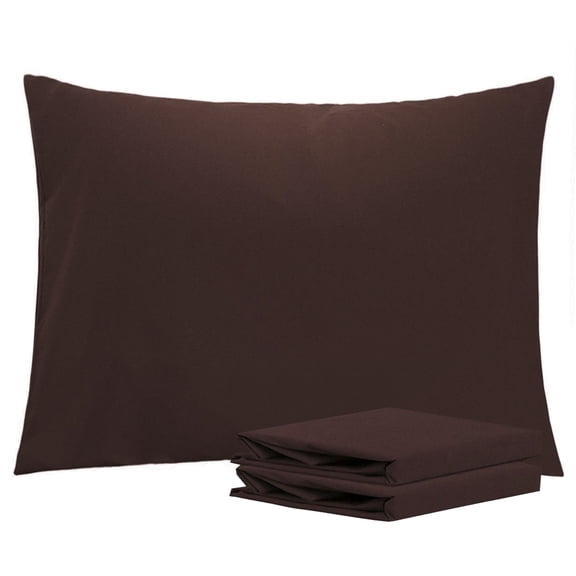 Ntbay Microfiber Pillowcase set - 2 Pack - Envelope Closure Pillow Cases - Standard - Dark Brown