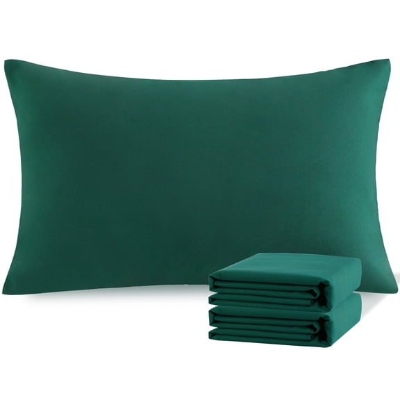 Ntbay Microfiber Pillowcase set - 2 Pack - Envelope Closure Pillow Cases - Standard - Dark Green