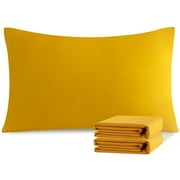 Ntbay Microfiber Pillowcase set - 2 Pack - Envelope Closure Pillow Cases - Standard - Ginger Yellow