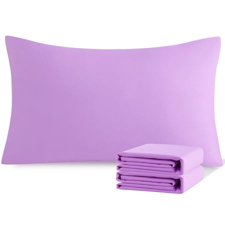 Ntbay Microfiber Pillowcase set - 2 Pack - Envelope Closure Pillow Cases - Standard - Light Purple