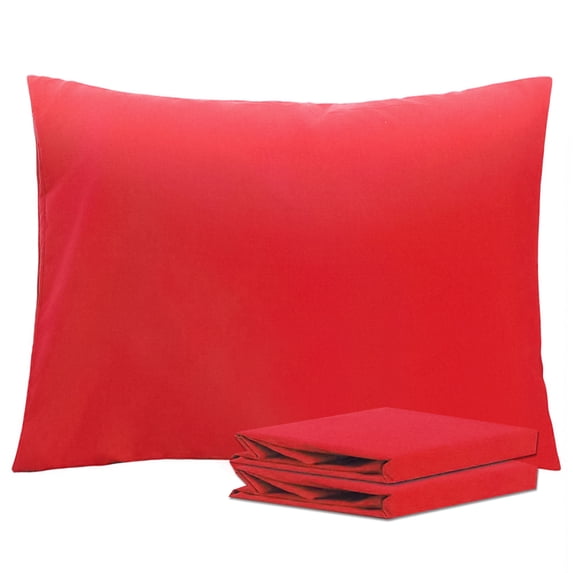 Ntbay Microfiber Pillowcase set - 2 Pack - Envelope Closure Pillow Cases - Standard - Red