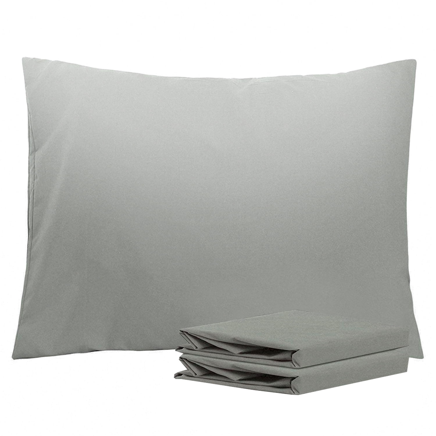 Smoke Gray Microfiber Standard Pillowcase Set - 2 Pack