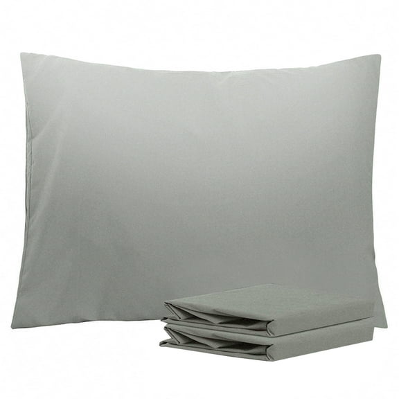Ntbay Microfiber Pillowcase set - 2 Pack - Envelope Closure Pillow Cases - Standard - Smoke Gray