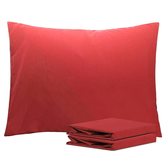 Ntbay Microfiber Pillowcase set - 2 Pack - Envelope Closure Pillow Cases - Standard - Wine Red