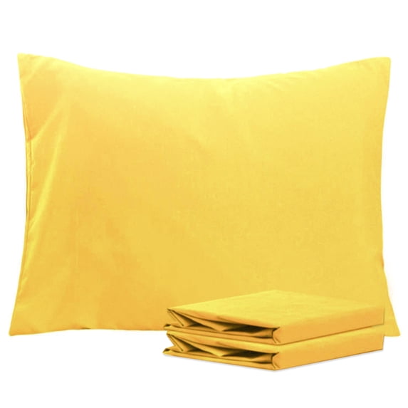 Ntbay Microfiber Pillowcase set - 2 Pack - Envelope Closure Pillow Cases - Standard - Yellow