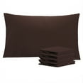 thumbnail image 1 of Ntbay Microfiber Pillowcase set - 4 Pack - Envelope Closure Pillow Cases - Queen - Dark Brown, 1 of 5