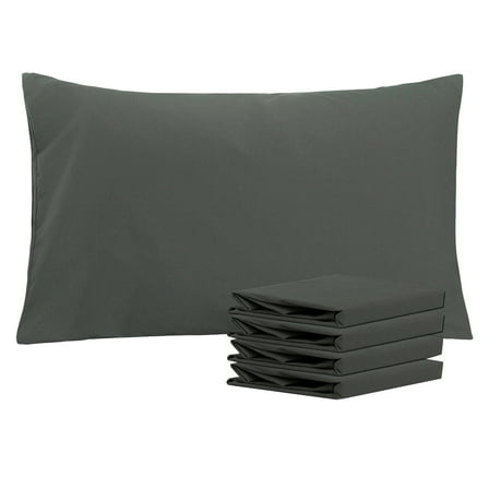 Ntbay Microfiber Pillowcase set - 4 Pack - Envelope Closure Pillow Cases - Queen - Dark Gray