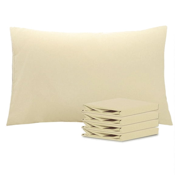 Ntbay Microfiber Pillowcase set - 4 Pack - Envelope Closure Pillow Cases - Queen - Khaki
