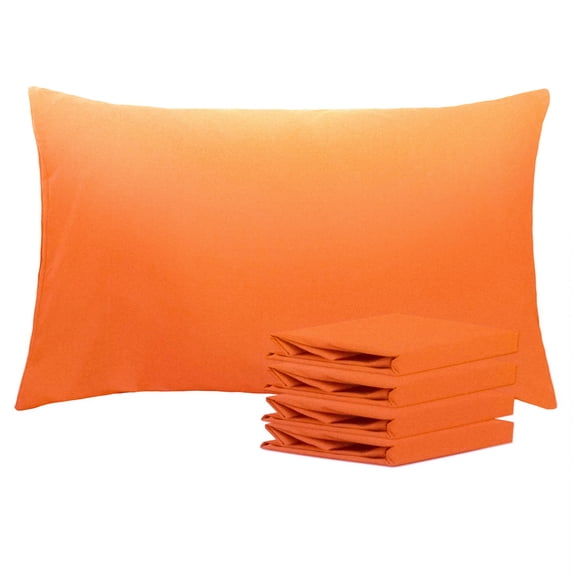 Ntbay Microfiber Pillowcase set - 4 Pack - Envelope Closure Pillow Cases - Queen - Orange