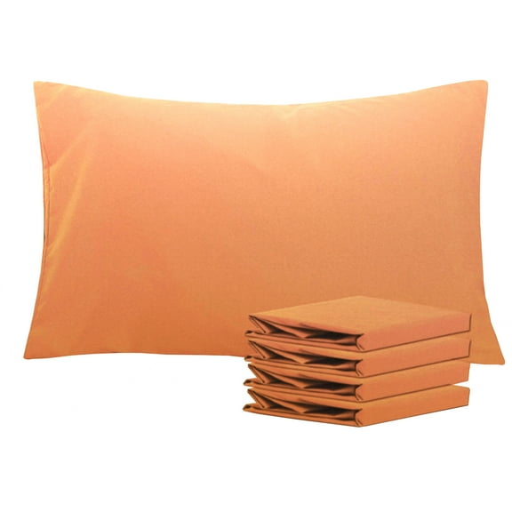 Ntbay Microfiber Pillowcase set - 4 Pack - Envelope Closure Pillow Cases - Queen - Pale Orange