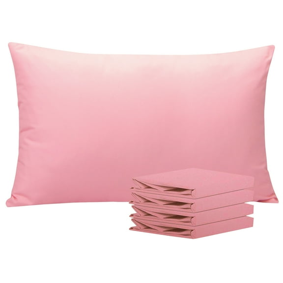 Ntbay Microfiber Pillowcase set - 4 Pack - Envelope Closure Pillow Cases - Queen - Pink