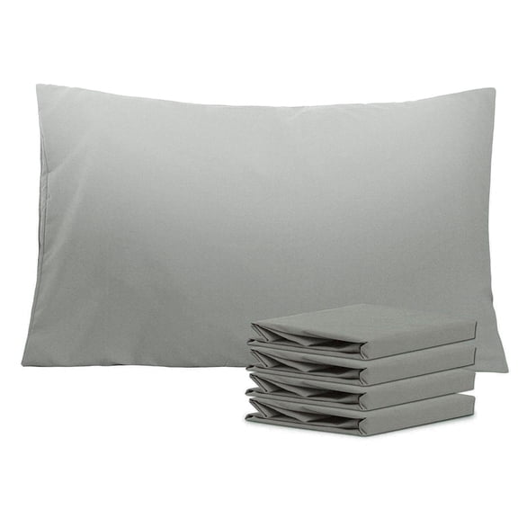 Ntbay Microfiber Pillowcase set - 4 Pack - Envelope Closure Pillow Cases - Queen - Smoke Gray