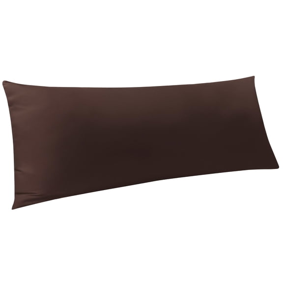 Ntbay Microfiber Ultra Soft Body Pillowcase with Envelope Closure, Wrinkle, Stain Resistant Body Pillow Cover, 20" x 54", Dark Brown (Not Include Body Pillow)