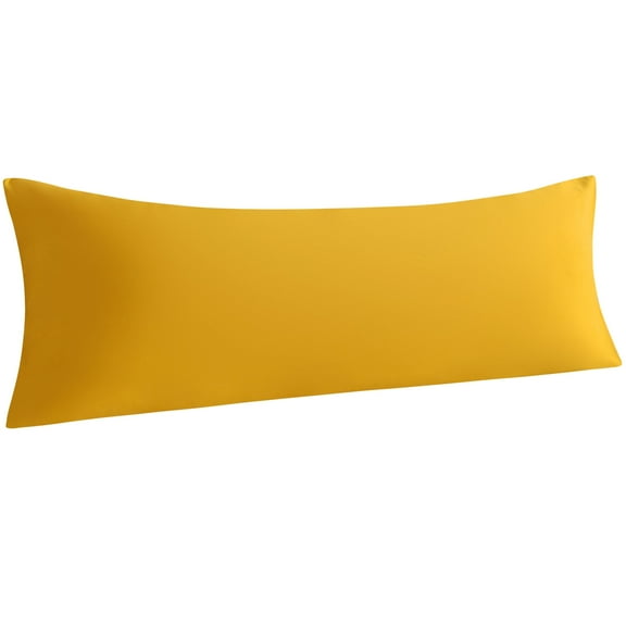 Ntbay Microfiber Ultra Soft Body Pillowcase with Envelope Closure, Wrinkle, Stain Resistant Body Pillow Cover, 20" x 54", Ginger Yellow (Not Include Body Pillow)